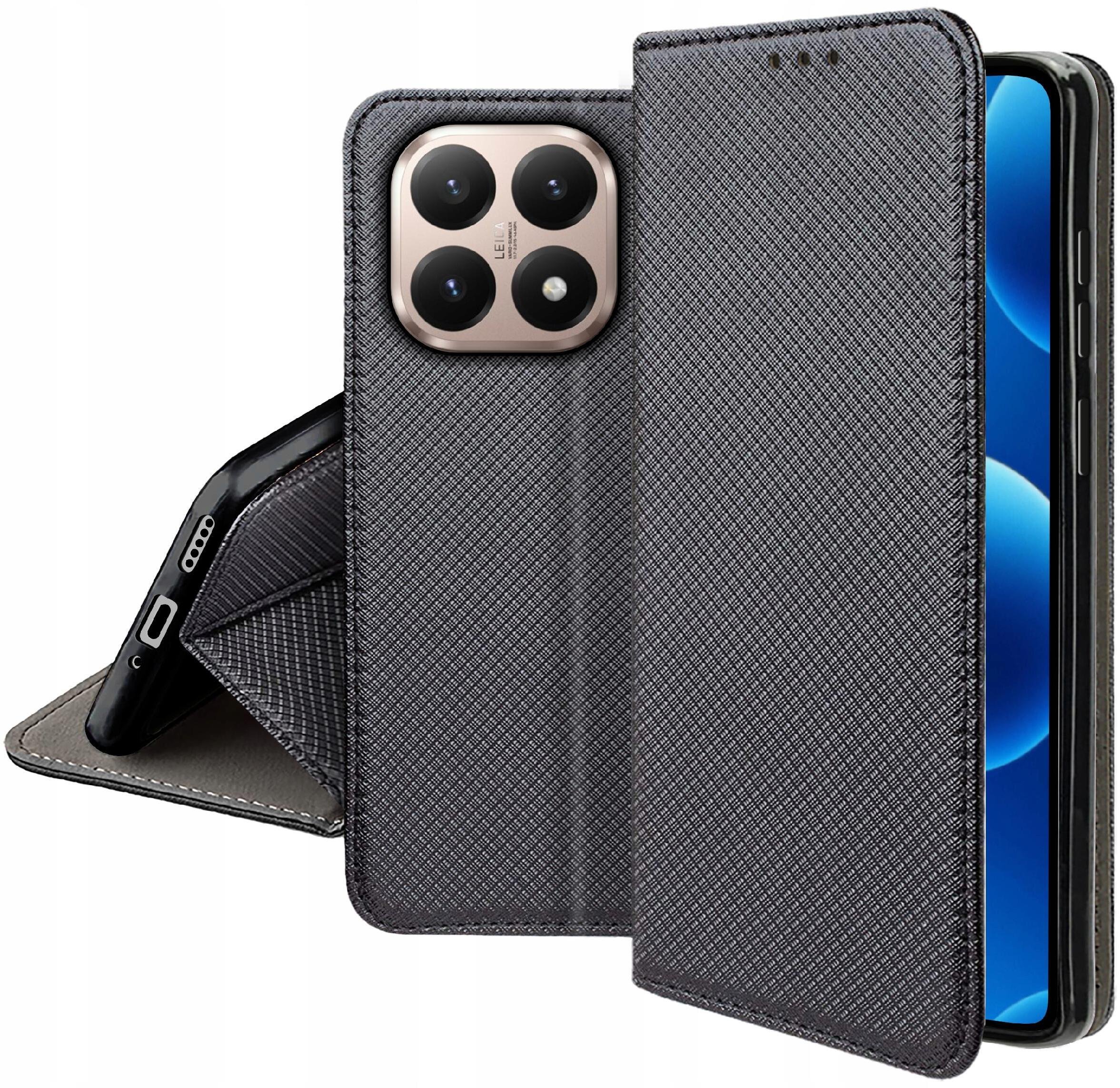 Etui MAGNET do Xiaomi 15T 5G Zamykane Czarne Futerał + Szkło 9H