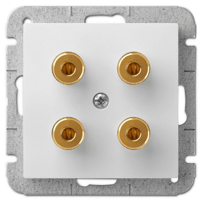 Elektro-Plast Gniazdo głośnikowe Sentia podwójne białe (1458-10)