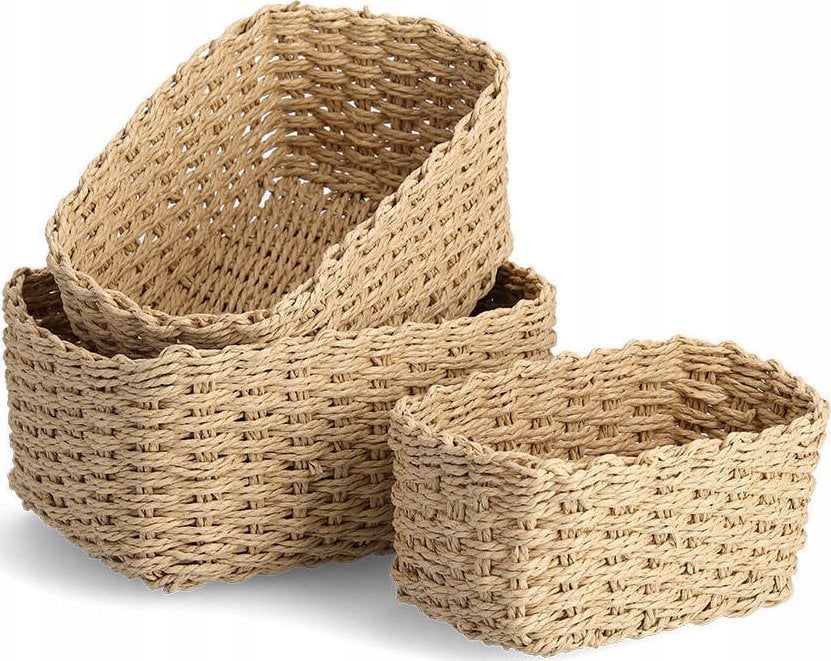 Zeller Koszyki do przechowywania, plecionka papierowa, 3 sztuki