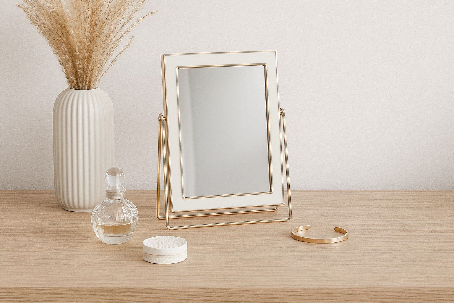 Lusterko 16,5x22 cm złoto - białe 9949