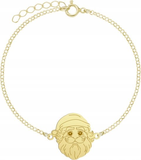 Radziszewska Jewellery Złota Bransoletka z Mikołajem Prezent 925 GRAWER DEDYKACJA GRATIS