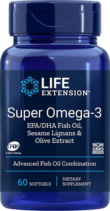 Life Extension Life Extension - Super Omega-3 EPA / DHA z Lignanami Sezamowymi i Ekstraktem z Oliwek, 60 kapsułek miękkich