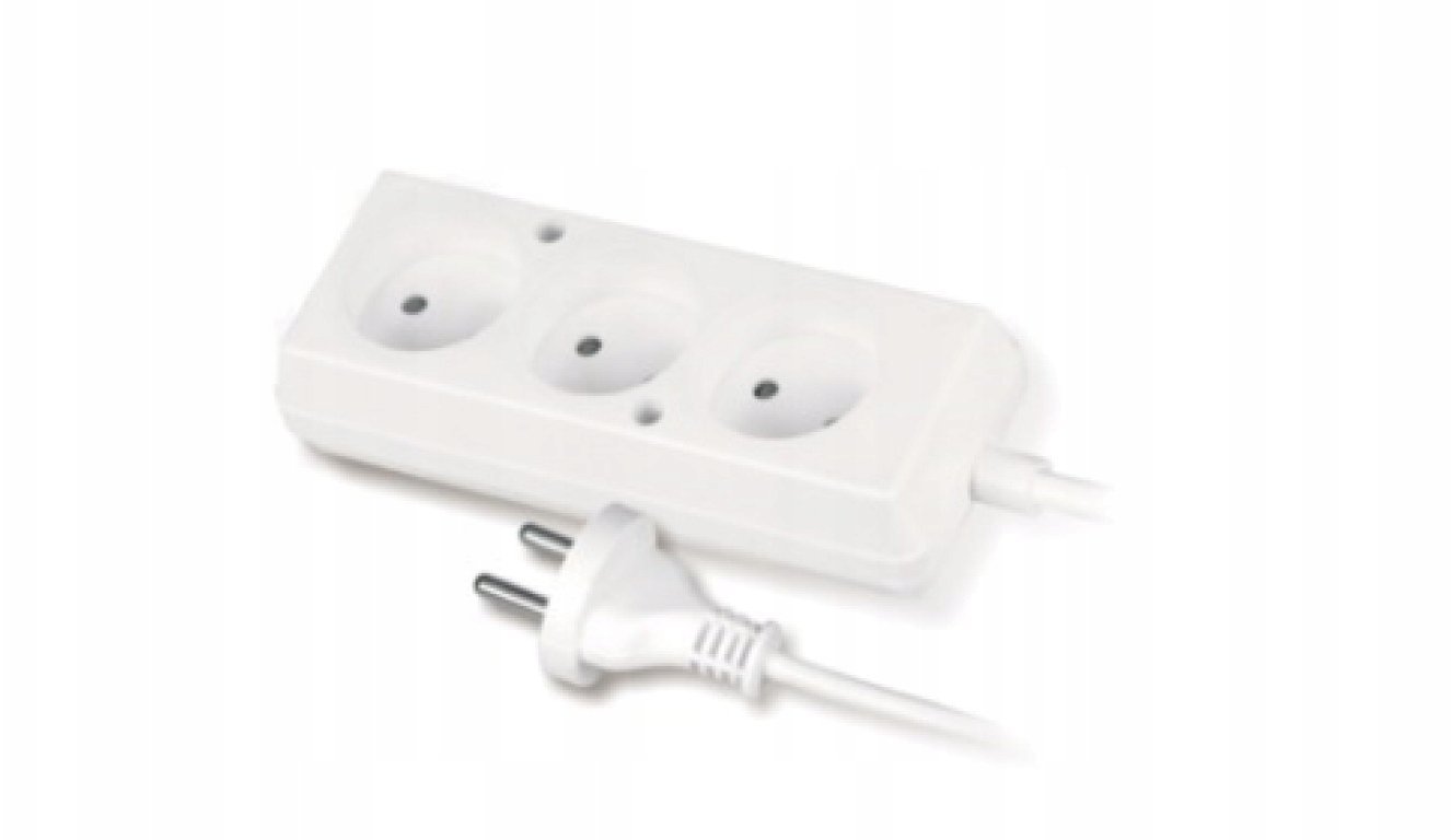 Przedłużacz 3-gniazda b/u 10A 3m /OMY 2x1/ biały PS-360 T-105320