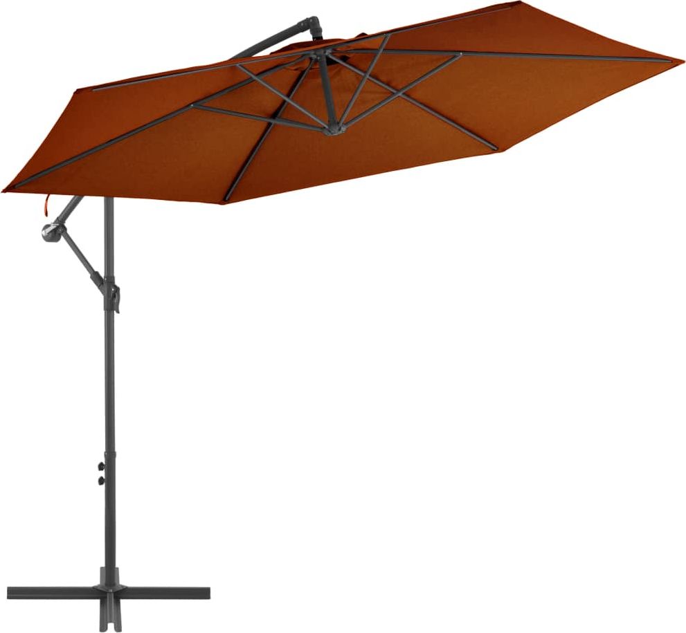 vidaXL Wiszący parasol ze słupkiem aluminiowym, terakotowy, 300 cm
