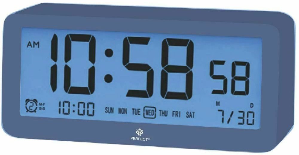 Budzik Perfect L13401 niebieski trzy alarmy .