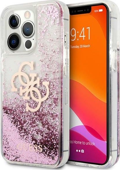 Guess Etui Guess GUHCP13XLG4GPI Apple iPhone 13 Pro Max różowy/pink hardcase 4G Big Liquid Glitter