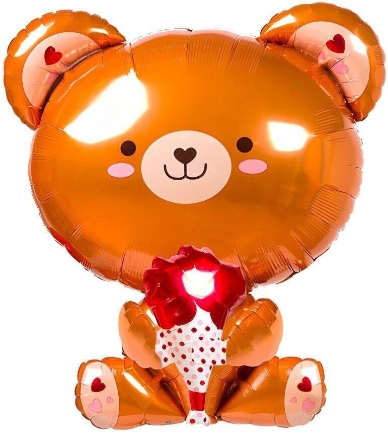 Balon foliowy Miś z różą 51x48cm