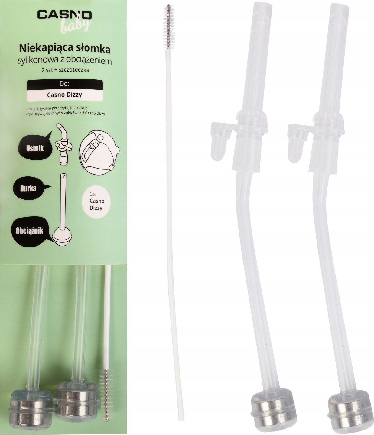 Zestaw słomek + szczoteczka do Casno Baby DIZZY 240 ml