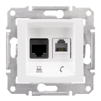Schneider Electric Gniazdo. telefoniczno-komputerowe kategorii 6 białe (SDN5200121)