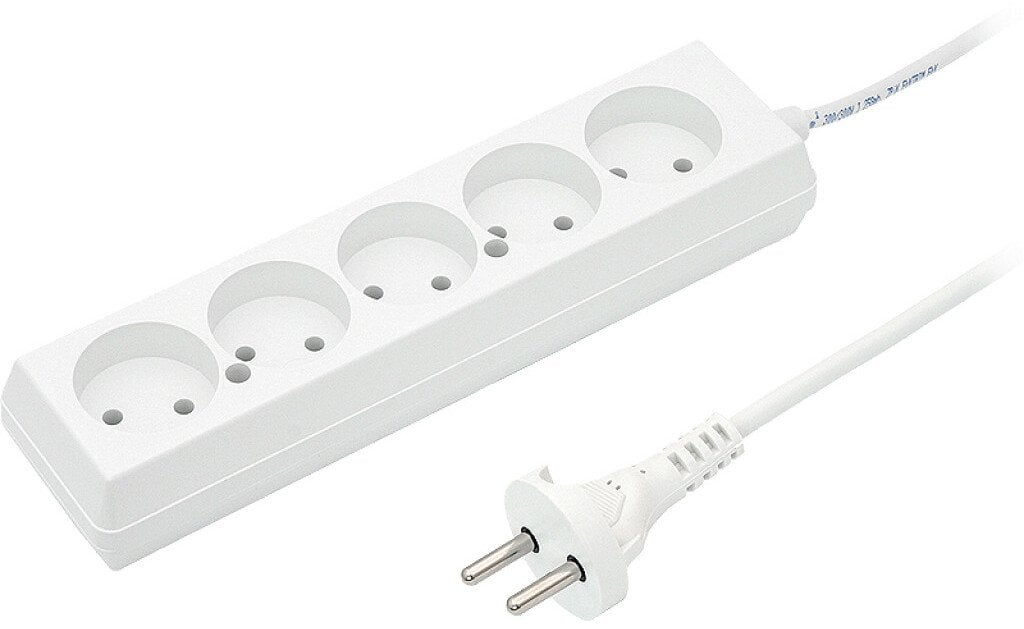 Przedłużacz 5-gniazd b/u 10A 3m /OMY 2x1/ biały PS-560 T-105770