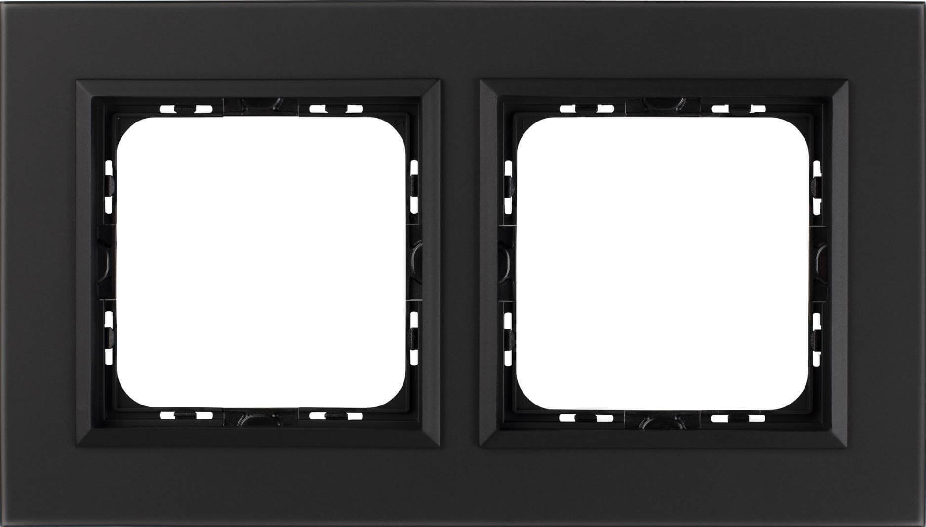 SONATA Ramka podwójna czarne szkło szronione R-2RGC/79/33