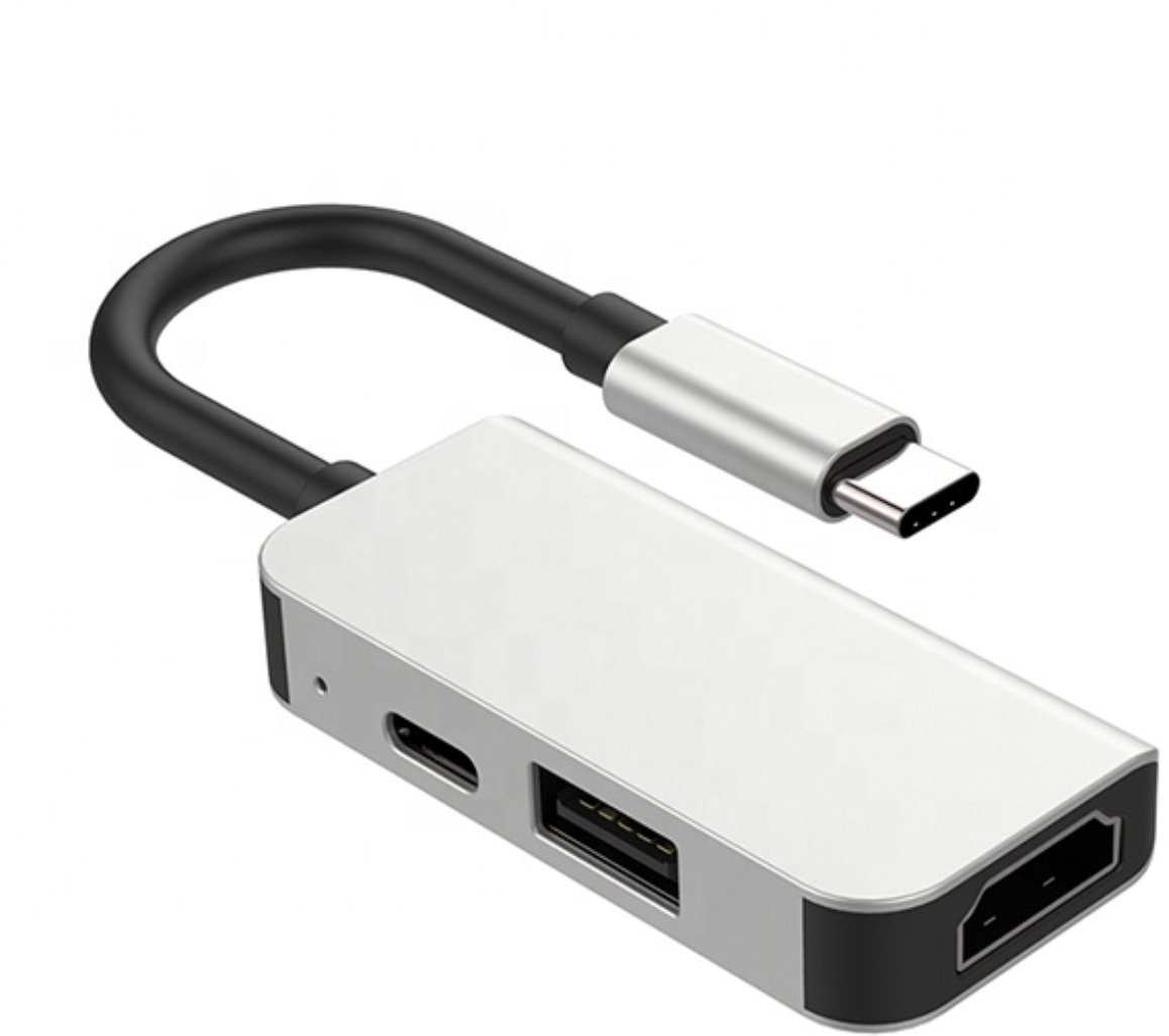 ADAPTER USB C HUB MACBOOK AIR PRO M1 M2 M3 M4 HDMI USB 3W1 STACJA DOKUJĄCA