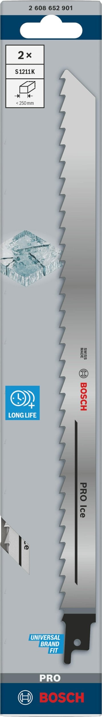 BOSCH BRZESZCZOT DO PIŁY SZABLASTEJ PRO ICE S1211K 1,25 x 19 x 300mm /2szt. 300mm
