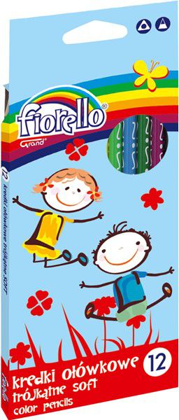 Grand Kredki oĹ‚Ăłwkowe 12 kolorĂłw trĂłjkÄ…tne supermiÄ™kkie