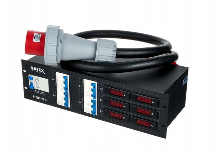 Botex PSA 631 Rozdzielnica 63A Dystrybutor mocy Cyfrowy Wyświetlacz