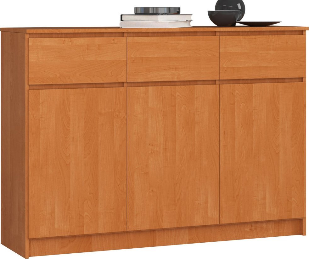 Fabryka Mebli Akord KOMODA K 140 cm 3 DRZWI 3 SZUFLADY OLCHA