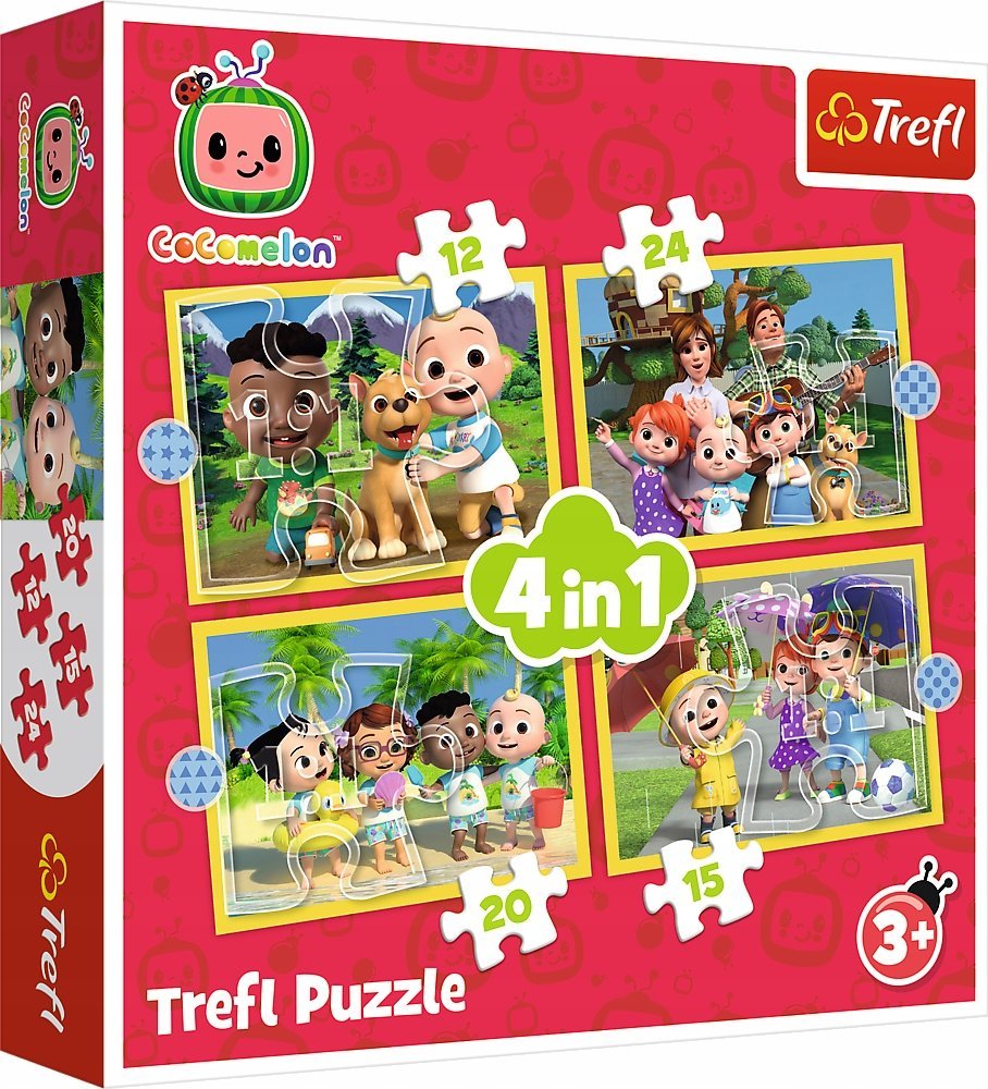 Trefl PUZZLE 4W1 TREFL COCOMELON POZNAJ BOHATEROW PUD8