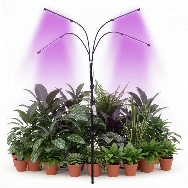 Lampa do doświetlania roślin LED do wzrostu uprawy 4 panele z timerem i pilotem, usb UNIWERSALNY