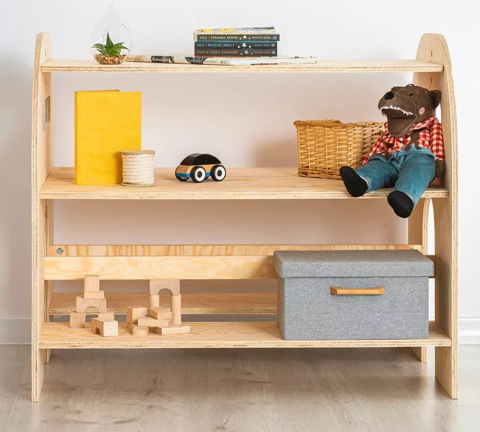 Elior Drewniany regał do pokoju dziecięcego - Korux