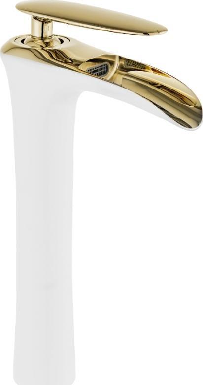 Bateria umywalkowa Mexen Mexen Lyra bateria umywalkowa wysoka, biała/złota - 745310-25