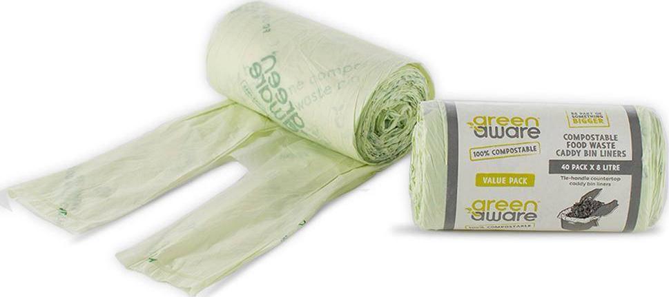 GreenAware Kompostowalne worki na odpady spożywcze, 8L, 40szt.