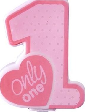 Party Deco Świeczka urodzinowa Only One, j. różowa uniwersalny