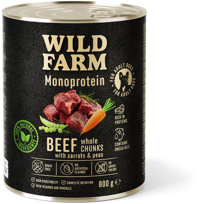 WILD FARM Monoprotein Beef 800g hipoalergiczna karma dla psa