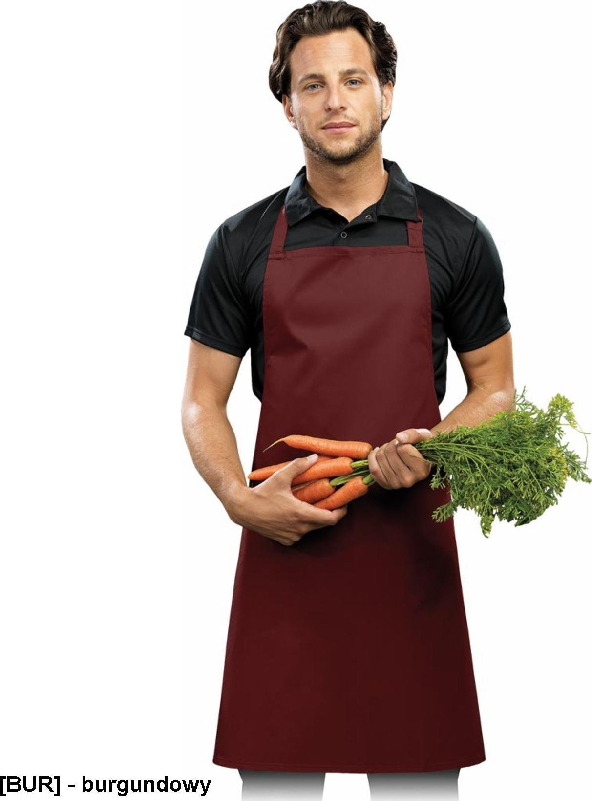 R.E.I.S. FPB-KL - fartuch z regulacą na szyi - burgundowy - 72x86 cm.