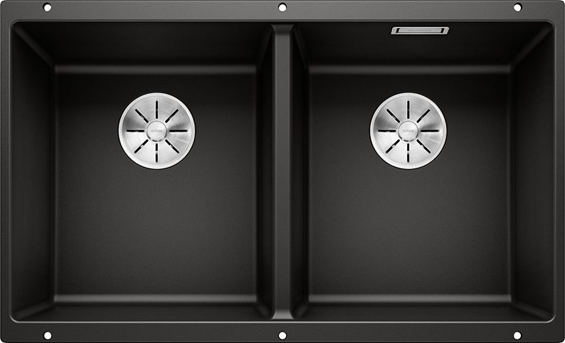 Zlewozmywak Blanco Subline 350/350-U Silgranit czarny z korkiem InFino (525987)
