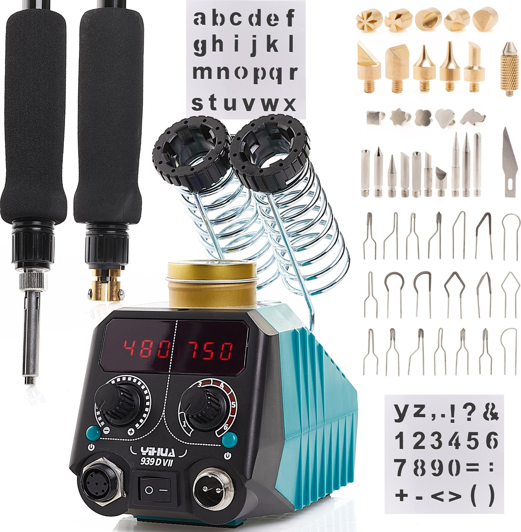 Pirograf Wypalarka do Drewna Yihua 939D-VII Dwie Kolby 48 Końcówek
