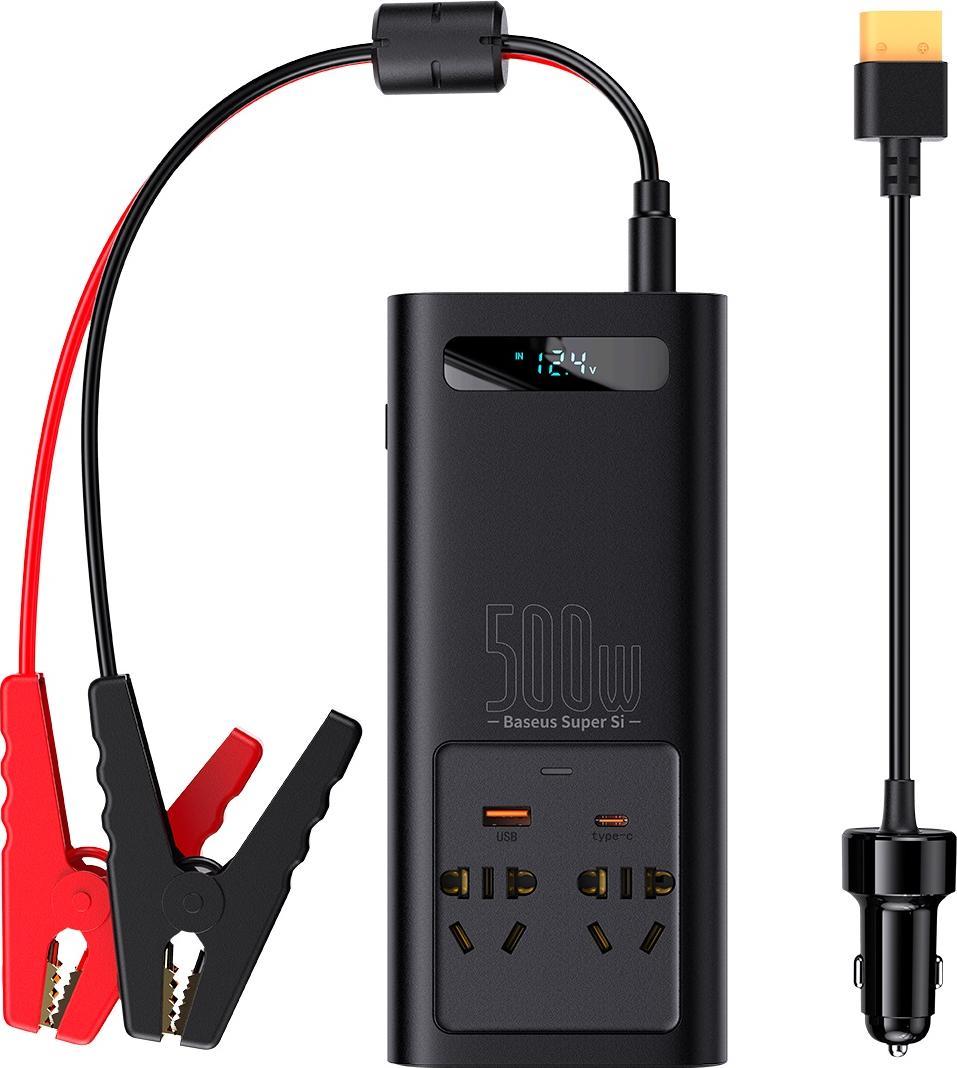 Baseus Inwerter samochodowy 500W 220V CN/EU czarny