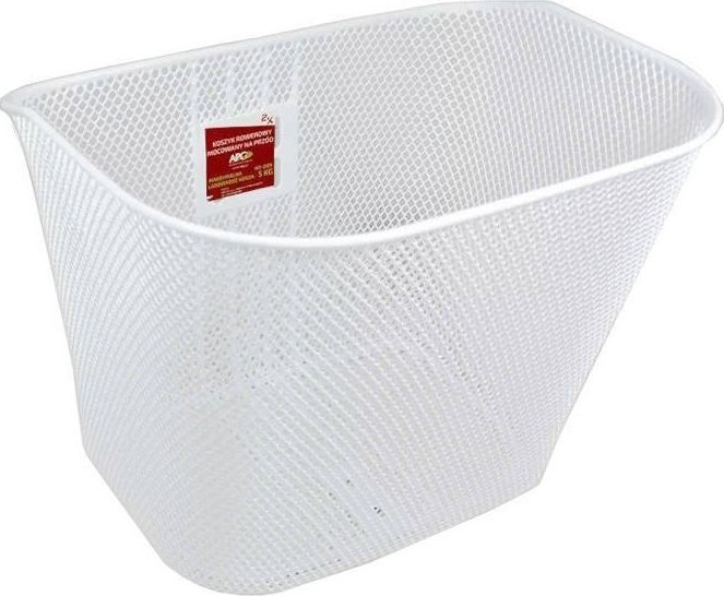 Nieznany Kosz przedni HT-009 siatkowy biały z kompletem uchwytów mocowany na stałe Uniwersalny