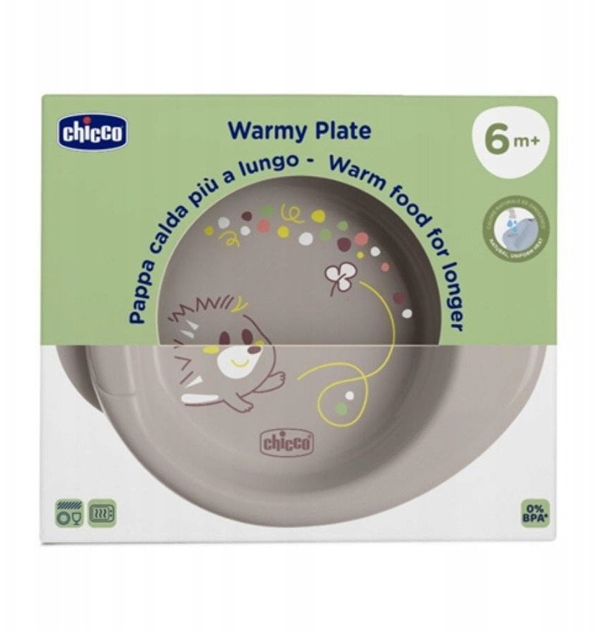 CHICCO-1600035-TALERZ PODGRZEWANY SZARY 6M+