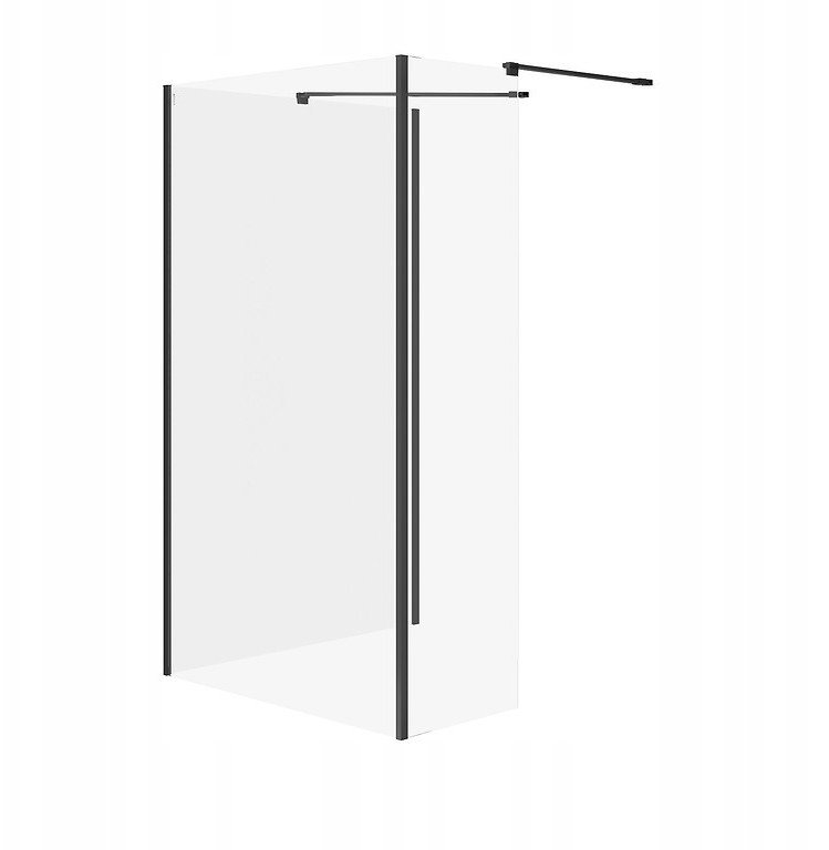 Cersanit (kabiny walk-in) SET B799: Kabina walk-in MILLE ścianka stała czarny 90x100x30x200 (S601-186)