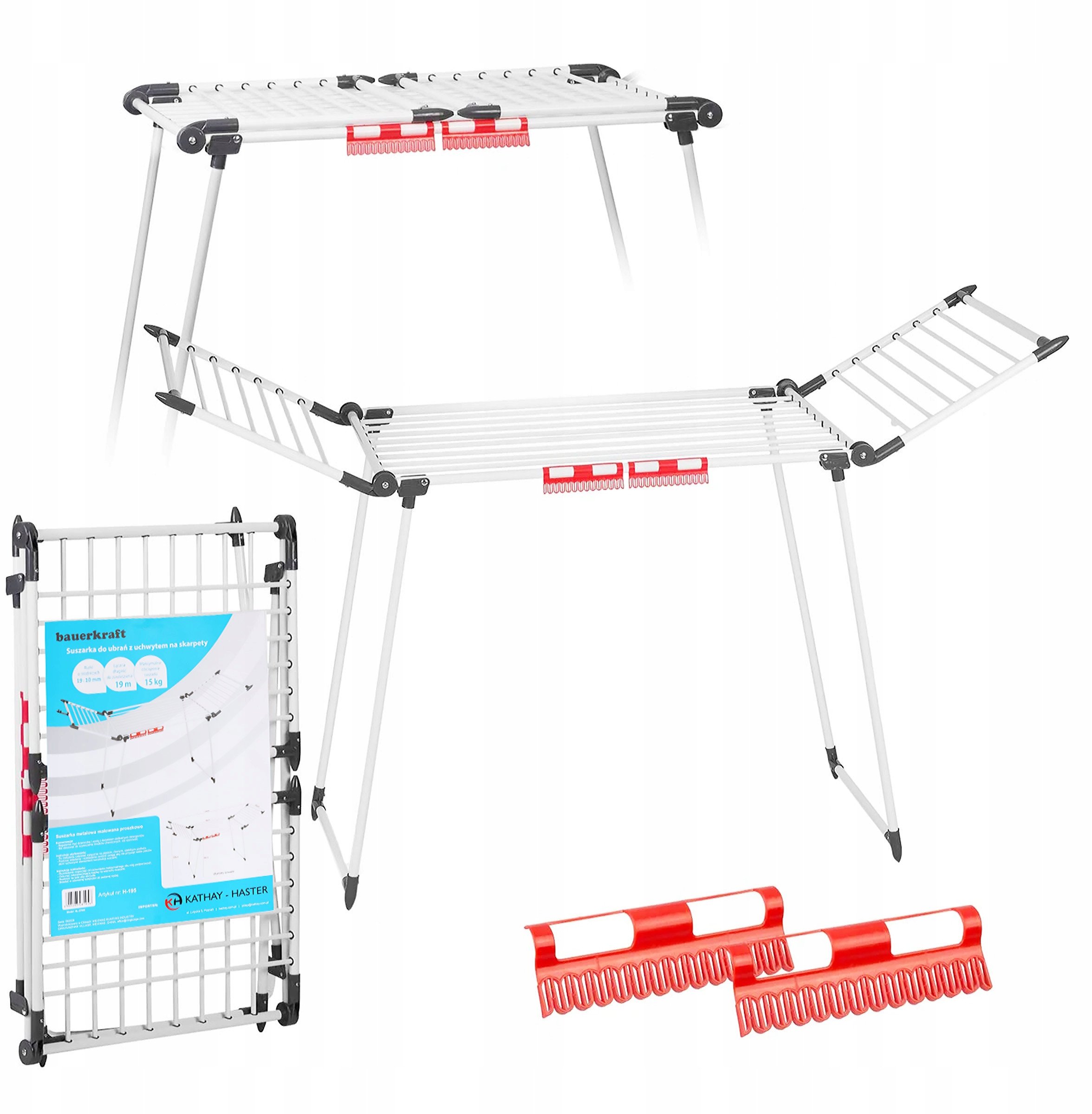 Stojąca suszarka na pranie odzież bieliznę składana balkonowa mocna duża XL