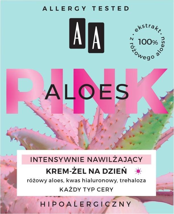 AA Pink intensywnie nawilżający krem-żel do każdego typu cery na dzień Aloes 50ml