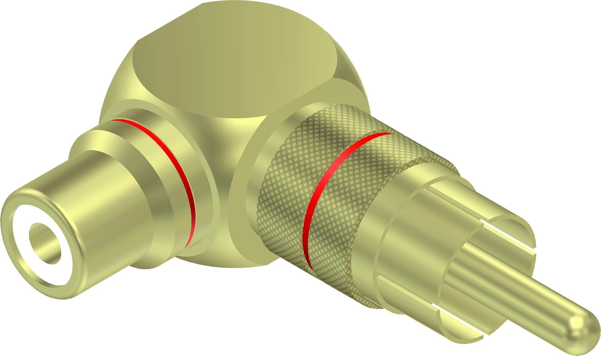 Adapter AV Procab PROCAB VC215 Adapter ze złącza męskiego RCA/cinch na złącze żeńskie RCA/cinch – kątowy (90°), para