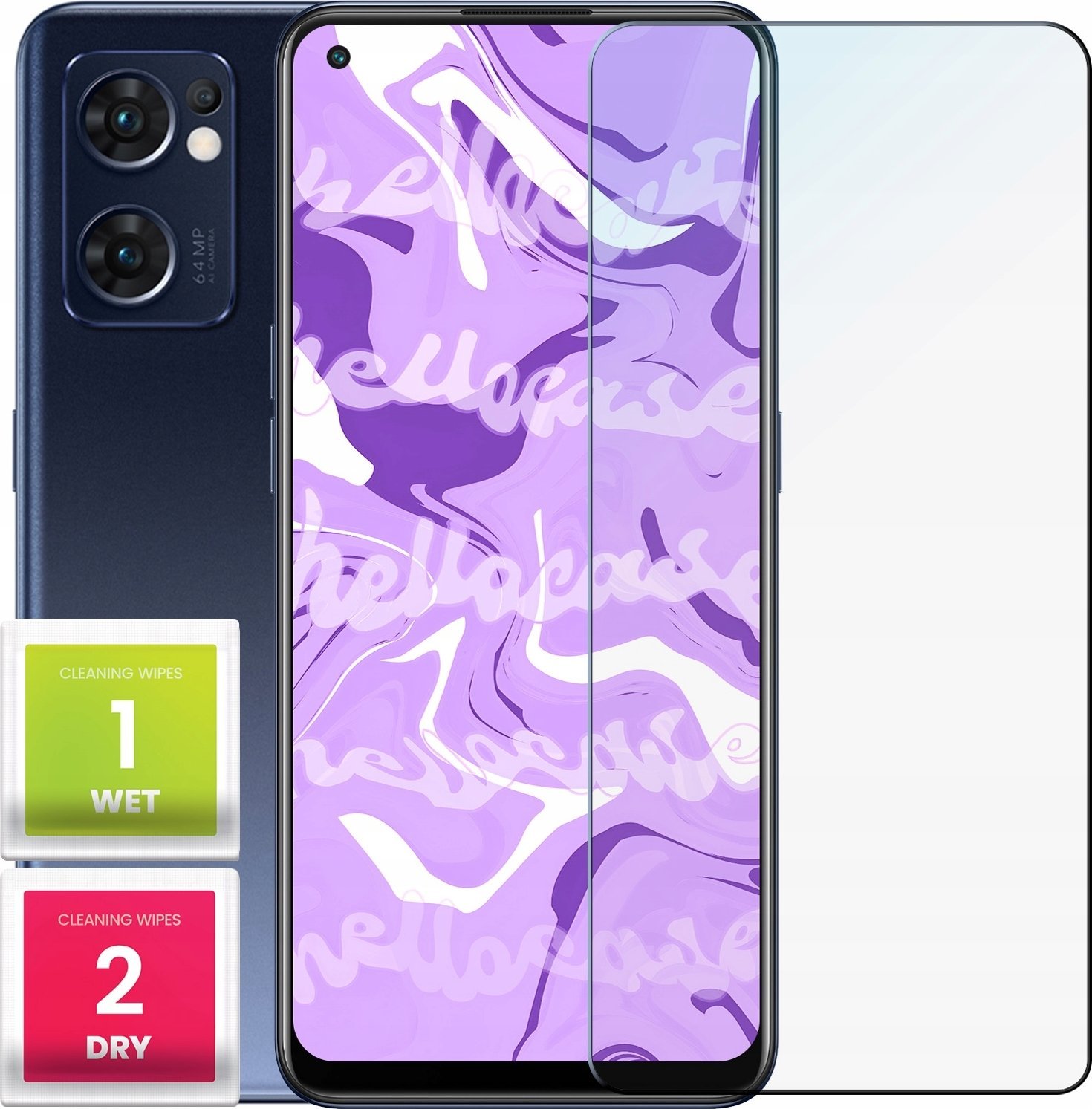 Hello Case Szkło Hartowane do Oppo Reno 7 5g (szybka 9H, płaskie 2.5D, ochronne)