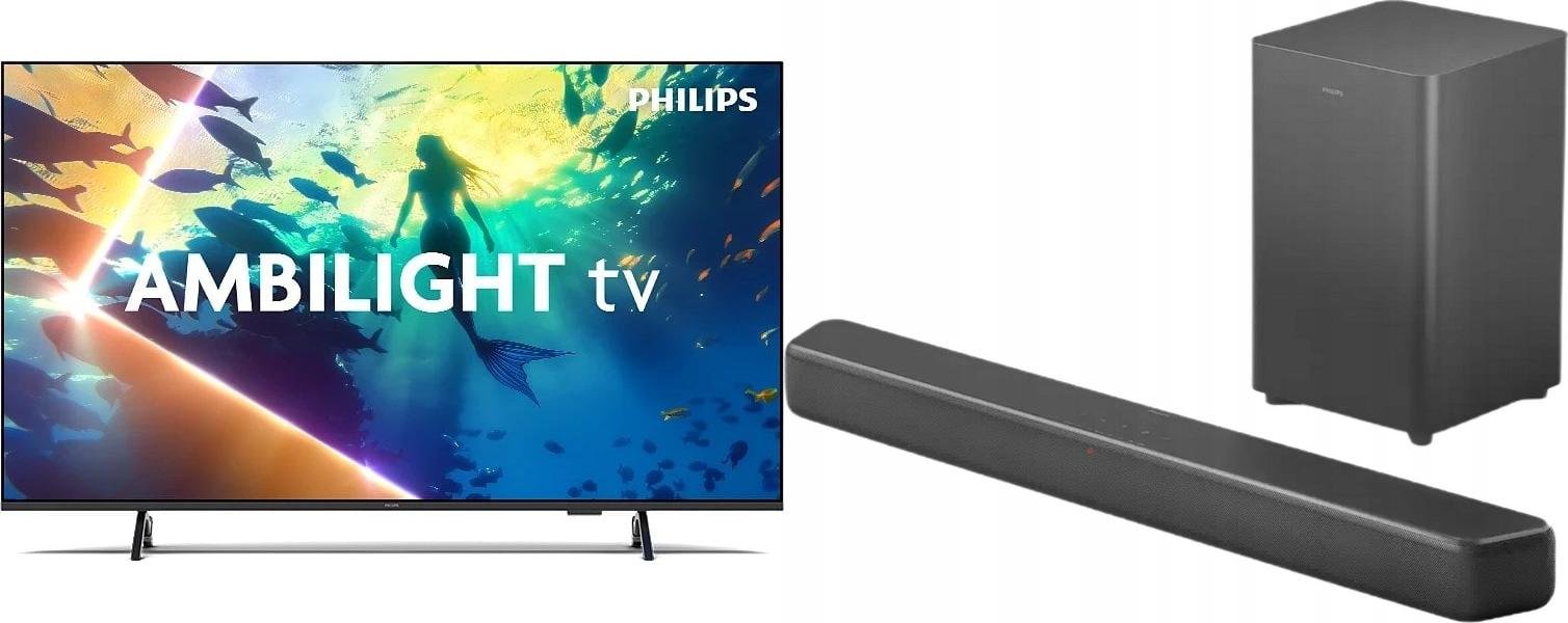 Telewizor Philips 43PUS8010/12 LED 43'' 4K Ultra HD Titan OS Ambilight + Soundbar Philips TAB5309/10
