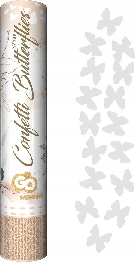 GoDan Konfetti pneumatyczne białe motylki 30cm