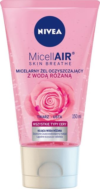 Nivea Micell Air Skin Breathe Micelarny Żel oczyszczający z Wodą Różaną 150ml