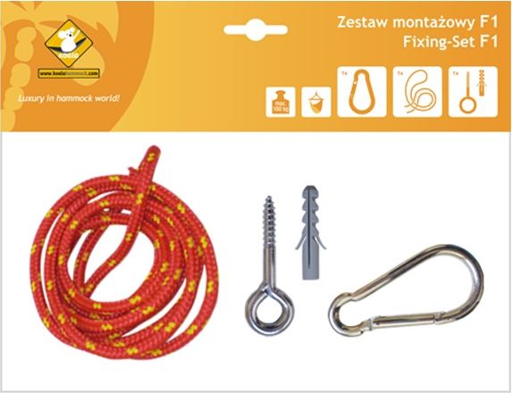 Koala Zestaw montażowy F1 do hamaków, Czerwony (koala/zf1)