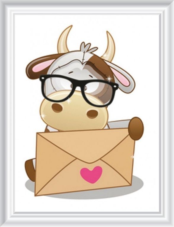 Collection D`Art Diamentowa Mozaika 12x17 Krowa Listy