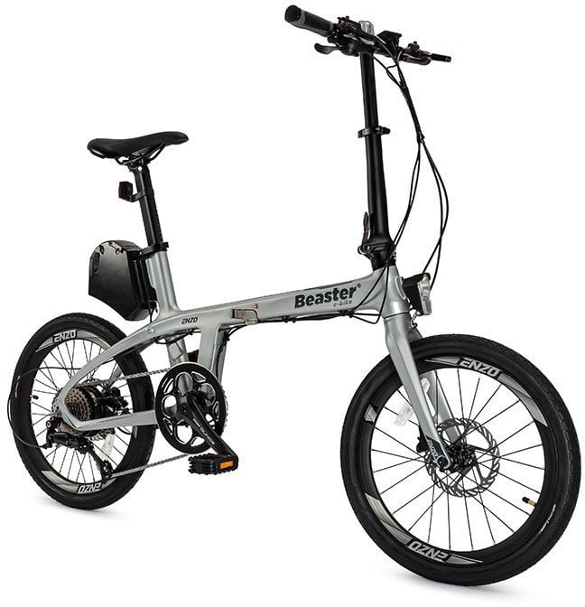 Rower elektryczny Beaster El. karboninio rėmo dviratis, BS126S, sidabrinis, 250 W