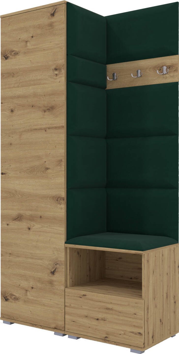 Ravio Tapicerowana garderoba Nela I w kolorze dąb artisan i tkaninie Trinity 28