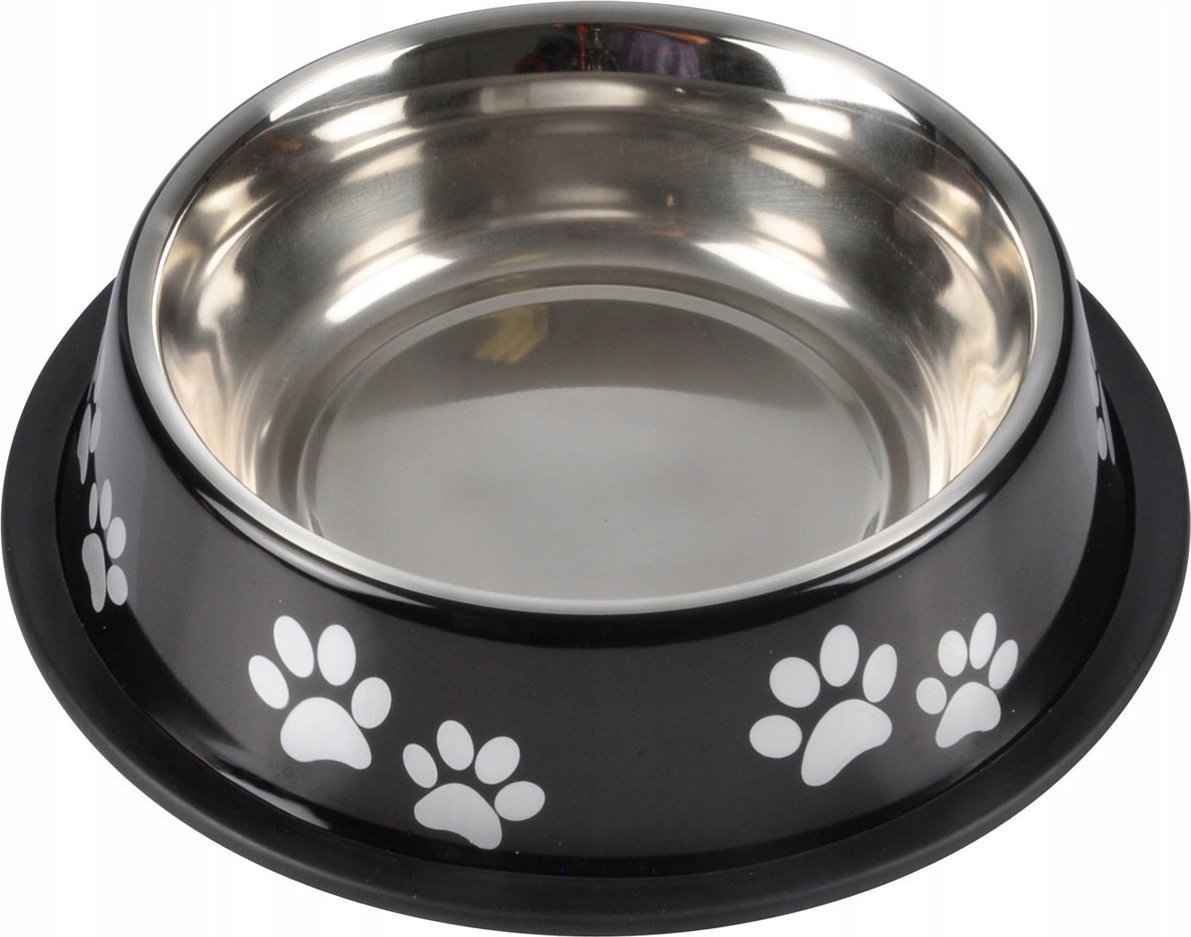 Homea Miska dla psa, stal nierdzewna, Ø 21 cm, czarna w łapki