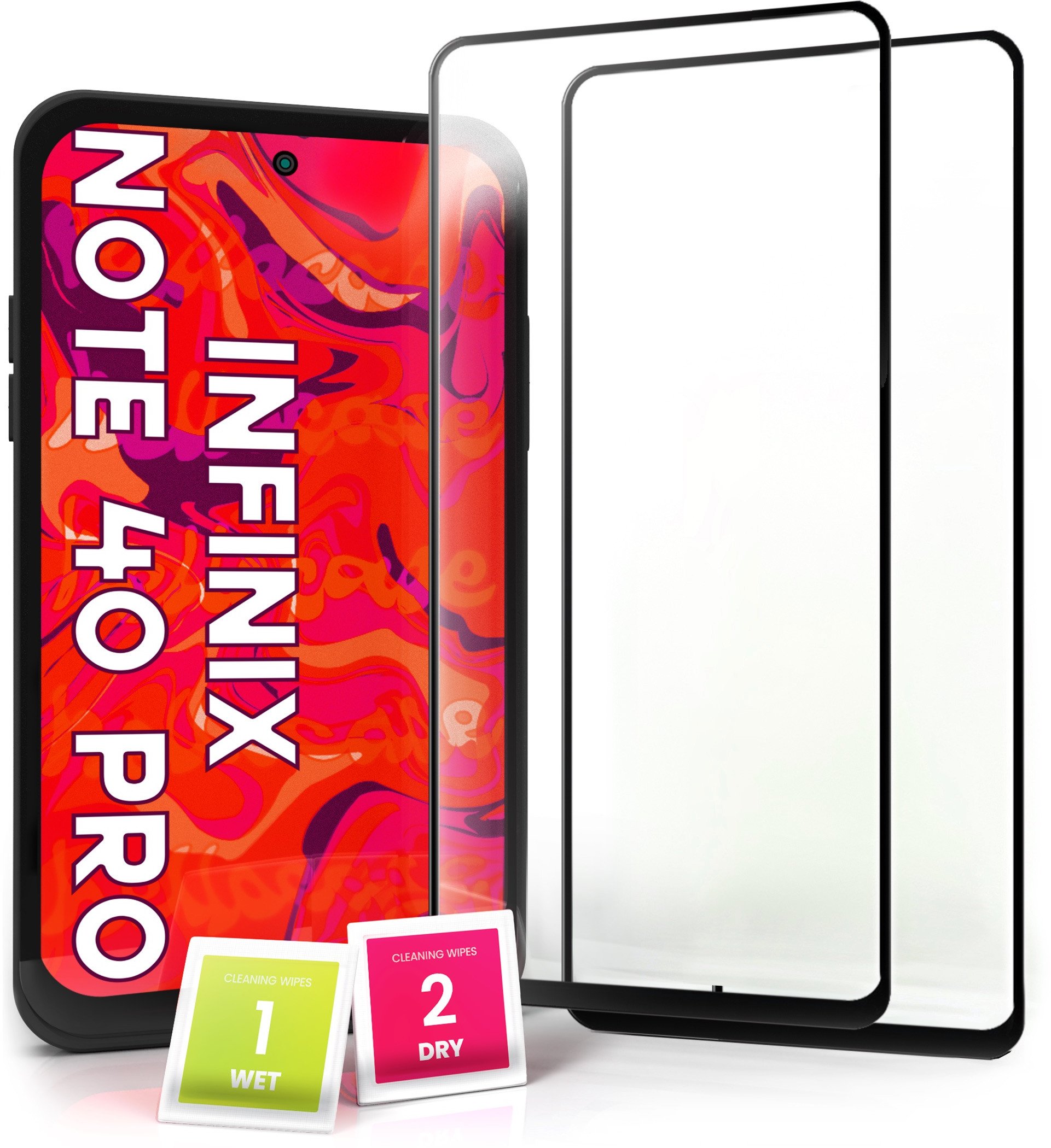 2-PAK Szkło Hartowane do Infinix Note 40 Pro (5D, Curved, Zakrzywione)