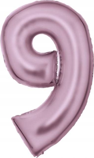 AMSCAN Balon foliowy cyfra 9 satynowy pastelowy róż 86cm spakowany 9917331