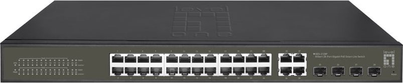 Switch LevelOne LevelOne GES-2128P łącza sieciowe Zarządzany L2 Gigabit Ethernet (10/100/1000) Obsługa PoE Czarny