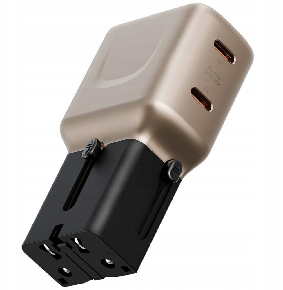 Ładowarka sieciowa Energea TravelGo Adapter 45 2xUSB-C 45W złoto-czarna